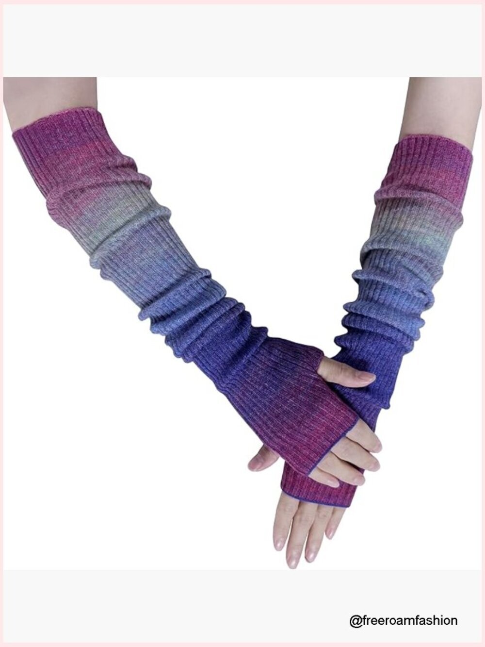 Warm Cashmere Fingerless Gloves Arm Warmers Cozy Winter Long Gloves Women